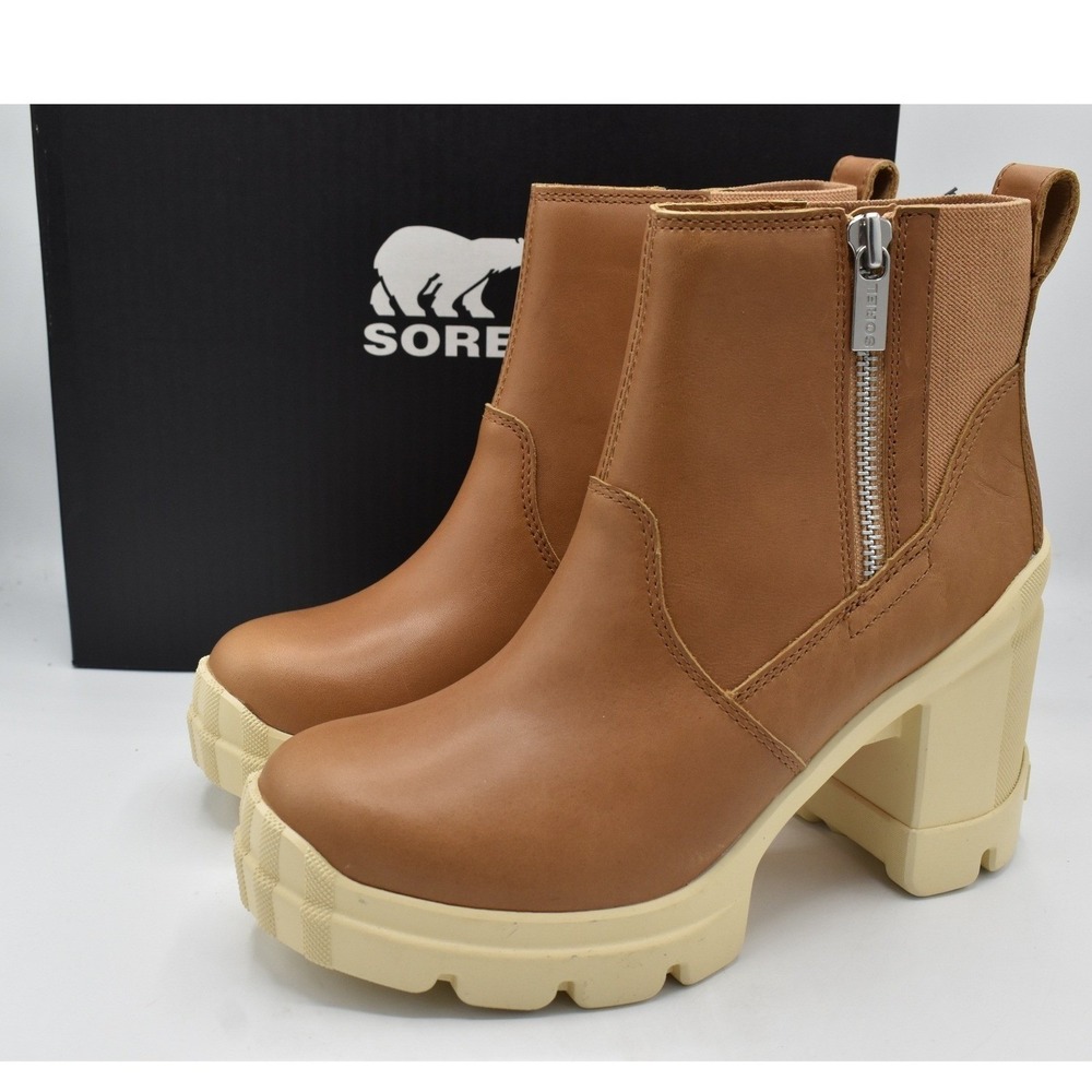 Sorel Brex Boot Chelsea Women 9.5 Tawny Buff New Waterproof Platform Lug Sole
